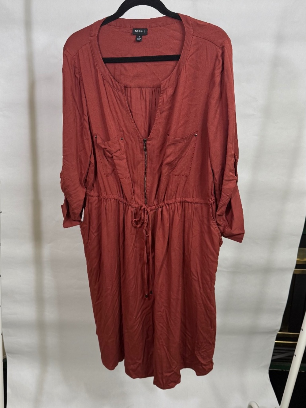 Torrid Shirt Dress with Tie front and pockets - 2X